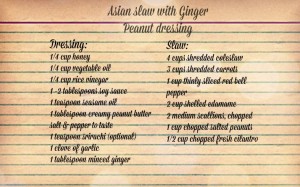Asian Slaw recipe card